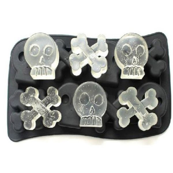 

multi-slots silicone ice cube tray molds diy desert cocktail juice cooling tool ice maker mould 3d skull mold kitchen barware
