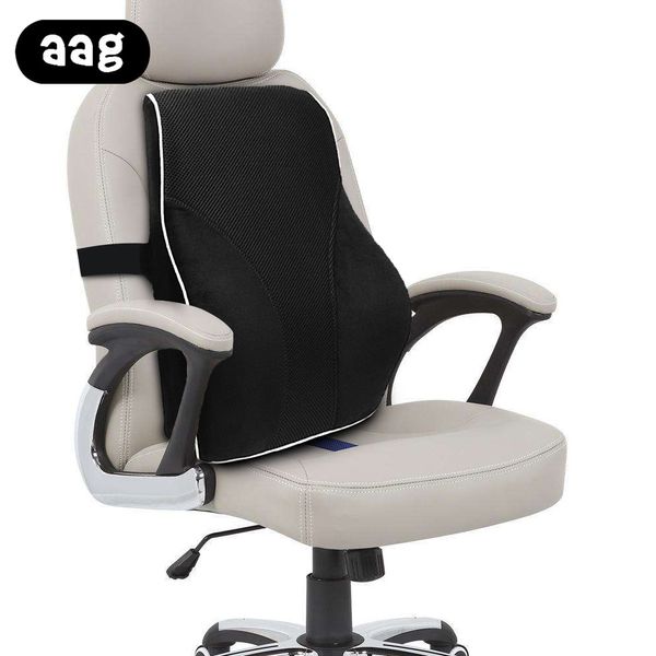 

aag car lumbar support cushion memory foam car chair backrest waist support massage pillow office home chair pillowcushion black