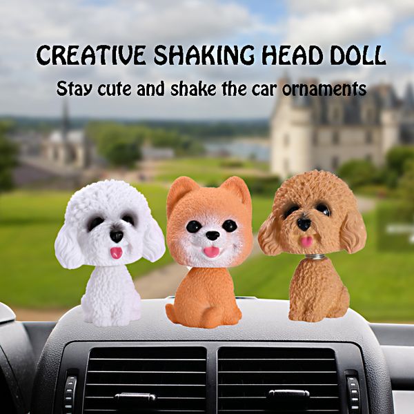 

dashboard decoration car ornament cute shake head nodding dog doll automotive interior bobblehead puppy figure toys accessories