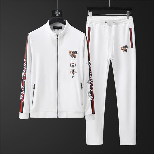 

high-end stylist mens sportswear fashion luxurious men's sportssuit letter printing clothing tracksuit male leisure running tracksuits, Gray