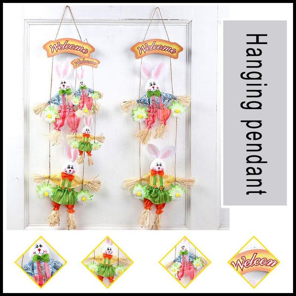 

wooden easter hanging pendant home festival wall decoration party supplies gift