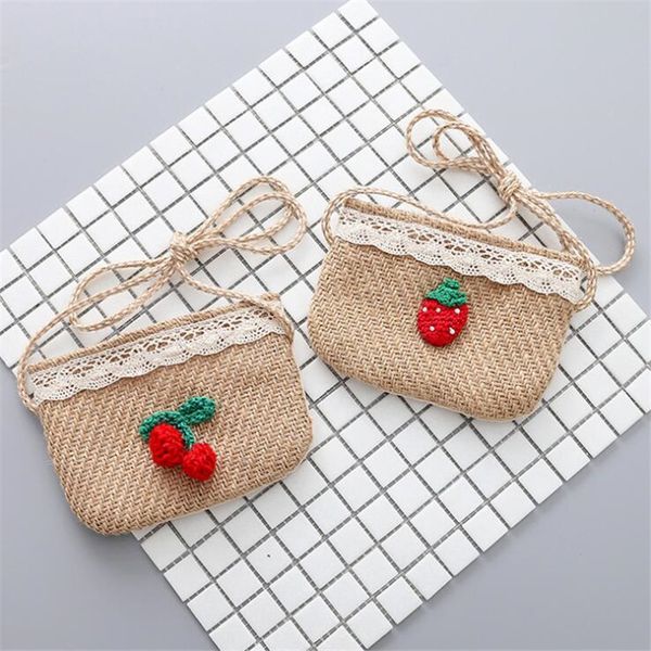 

linen cherry strawberry creative handmade shoulder bag female small wallet messenger bag mini cute gift