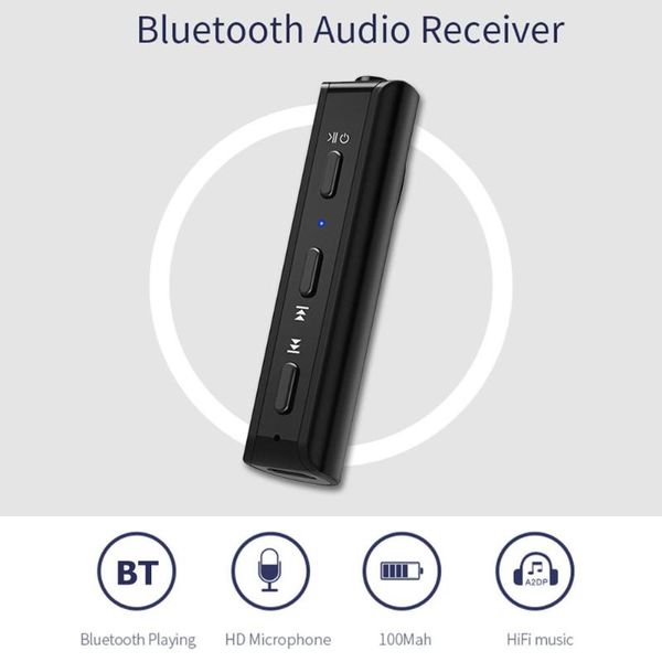 

g29 5v universal aux wireless bluetooth receiver 3.5mm jack handscar kit audio music adapter 100 mah bt v4.2 hd microphone