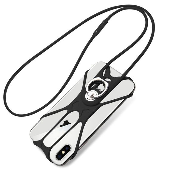 

universal cell phone straps detachable with silicone case ring stand 2 in 1 cell phone lanyard