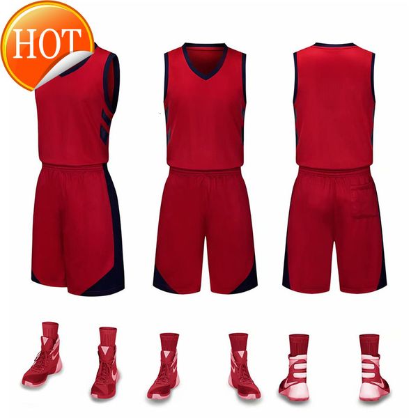 2019 New Blank Maglie da basket logo stampato Taglia uomo S-XXL prezzo economico spedizione veloce buona qualità NEW FIRE RED FE001AA1