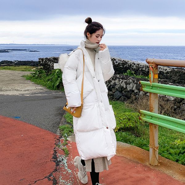 

2019 winter clothes easy thin cotton-padded clothes cotton long fund thickening even hat heavy seta lead down jackets woman, Black