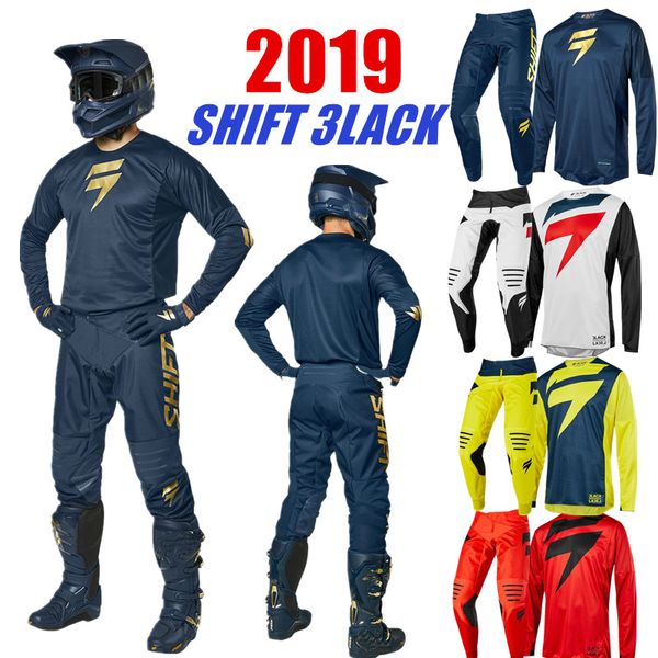 

shift 3lack mx jersey and pant atv bmx motocross combo racing dirt bike suit 4 color motorcycle clothing, Black;blue