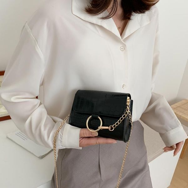

fashion leather chain solid alligator pattern messenger shoulder clutch pu leather female shoulder crossbody bags