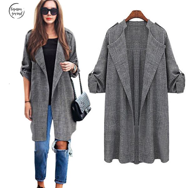 

осень женская мода куртки open front coat длинный плащ blusas куртки шинель водопад кардиган женский regular chaqueta mujer, Black;brown