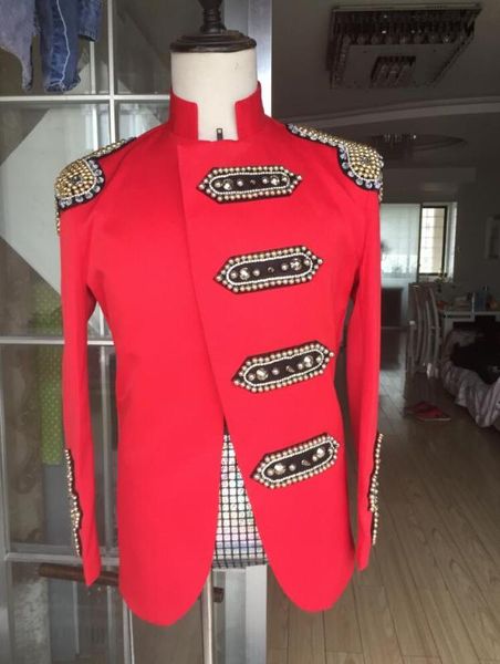 

s-6xl 2018 new men's clothing slim gd male cool magic performance fashion personality the host plus size ds singer costumes, White;black