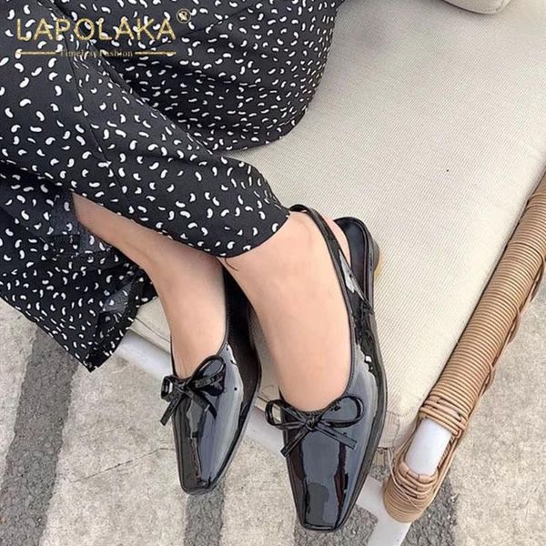 

lapolaka new fashion 2020 dropship sweet bowtie summer sandals woman shoes slip on comfortable shoes women sandals female, Black