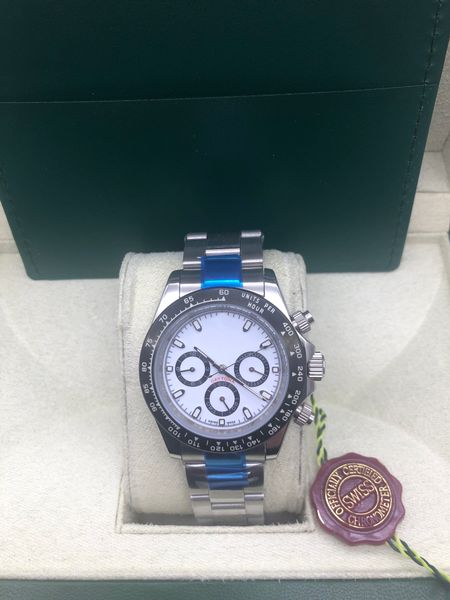 

with original box luxury watch 2813 automatic movenent mens stanless steel bracelet men cosmograph black ceramic bezel luminous watches, Slivery;brown