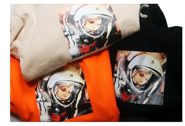 

mens hoodies hiphop rapper hoodies fashion astronaut printed designer long sleeved sweatshirts, Black