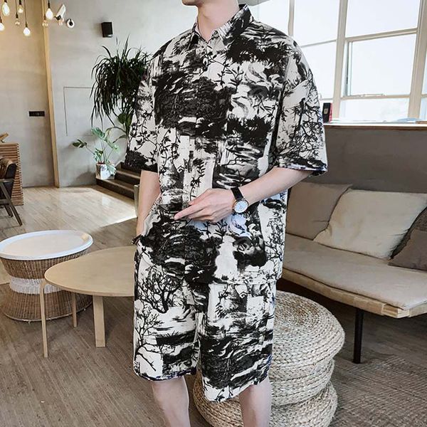 

incerun мужские наборы половина рукава нагрудные рубашки короткие эластичные днища старинные карманы хлопок мужчины лето уличная одежда кост, Gray