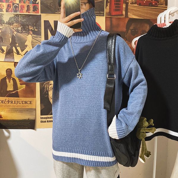 2020 Winter Turtleneck Sweater Men S Warm Fashion Casual Knit Pullover Men Wild Loose Knitting Sweaters Male Sweter Clothes M 2xl From Odeletta 61 26 Dhgate Com