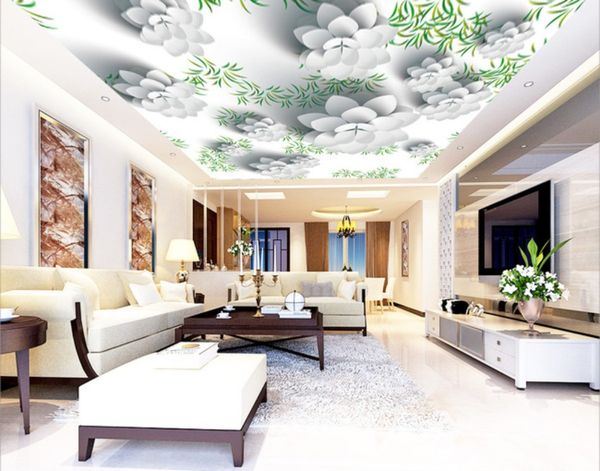 Custom Painting Flower 3d Zenith Mural Ceiling Wall Mural Modern