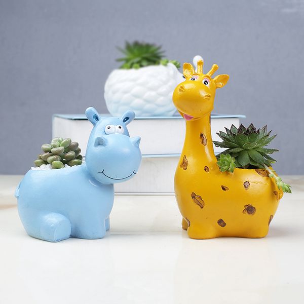 

resin flower pot mini succulent planters pot modern animal flowerpot garden cactus pots home decoration accessories fa3014