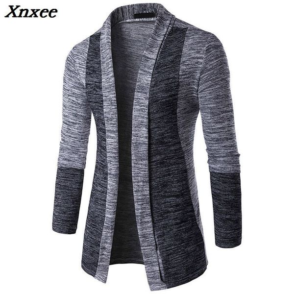 

2018 new fashion autumn classic cuff hit colors men's sweaters cardigan casual coat men sweater knitwear xnxee, White;black