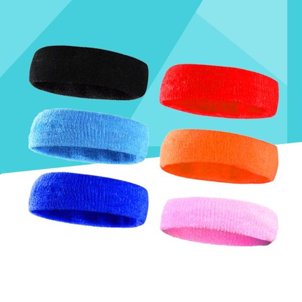 

6pcs sport headbands absorbent non-slip sweatbands super soft headband for fitness running yoga exercise (assorted color, Yellow;black
