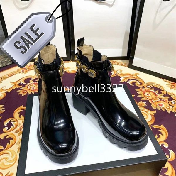 

fashion cowboy martin boots with box women's trip embroidered leather ankle boot with belt boots and booties for women shoes 2gg5, Black