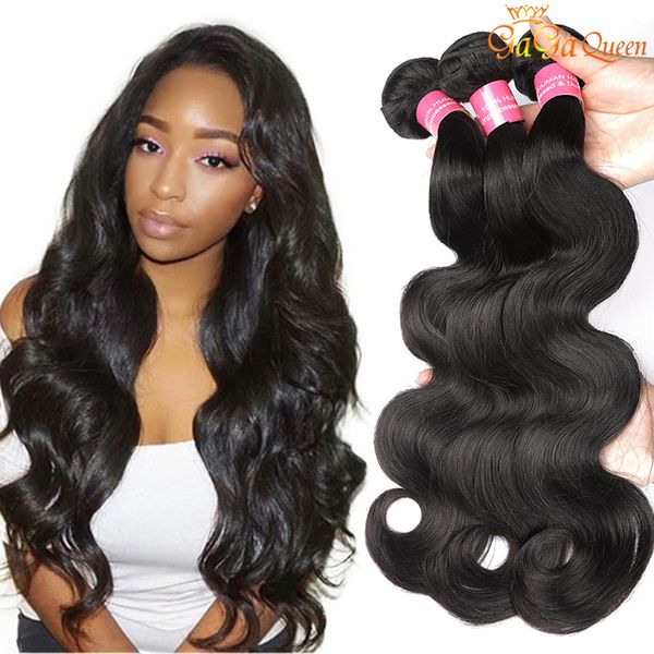 

бразильский девственные волосы тела волна 4 шт необработанной 100% пучки человеческих волос норки бразильский тела волны волос пучки, Black