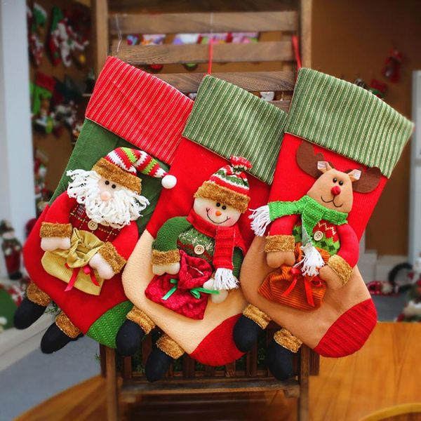 

christmas decorations hanging gift bags christmas sock ornaments santa claus snowman deer stockings xmas candy bag