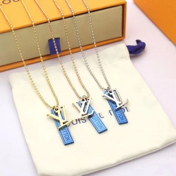 

jewelry stainless necklaces bangles pulseiras necklaces for women and man for gift with box gold qualtiy, Silver