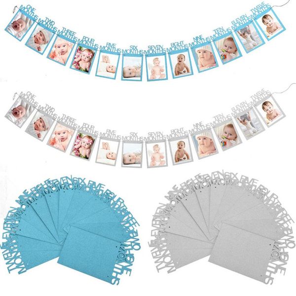 

2018 new creative baby p frame kids birthday gift decorations 1-12 month p banner monthly wall gift 20