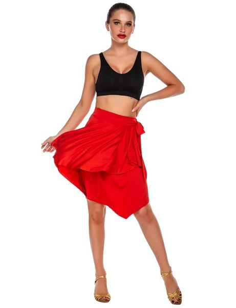 

2020 new red color latin dance dress for woman b004 asymmetric mini latin skirt womens sale, Black