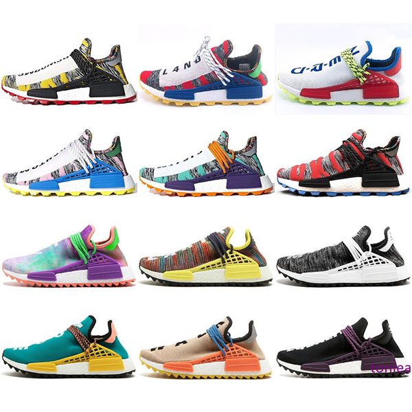 

2019 human race hu trail x pharrell williams men running shoes solar pack afro holi blank canvas womens designer shoes trainer sport sneaker
