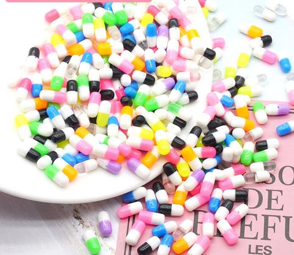 

50pcs resin simulation tablets granules pills diy handmade jewelry epoxy cream gel diy material filler, Blue;slivery