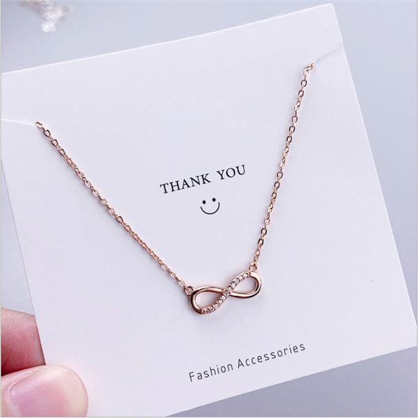 

delicate 925 sterling silver infinite necklaces for women zircon chain personalized necklace gift ins collares forever love