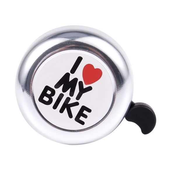 

bicycle cycling ring bell heart alarm bike metal ultra loud handlebar horn(color: silver) bike horns