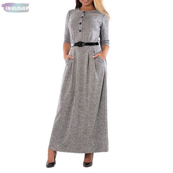 

winter office charming long sleeve maxi dress women autumn work dress plus size women clothing 5xl 6xl robe designer clothes, Black;gray