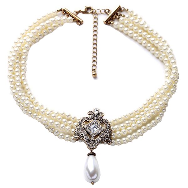 

romantic necklace necklace analog pearl fashion jewelry, Golden;silver