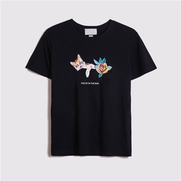 

mens casual t shirts mens tees sell summer casual cat prined t shirt men and women short shirts tees s-2xl, White;black