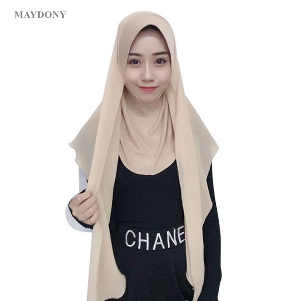 

tj71 new chiffon easy muslim hijabs scarf fashion headscarf voile musulman solid bonnet hijab, Blue;gray