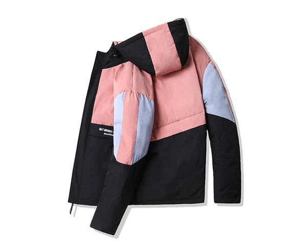 

зимние мужские куртки с капюшоном активный осень щитовые контрастные цвета буквенные пара пальто вскользь карманы мужской outerwears, Black;brown