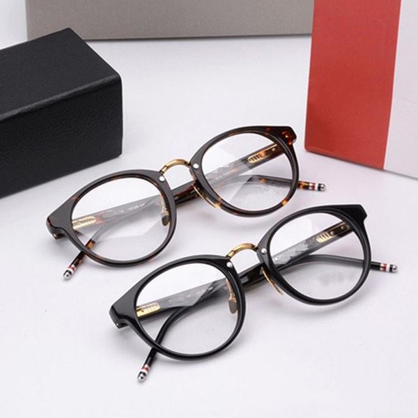

2020 new tb808 retro fashion eyeglass frame metal and pure wood full set case prescription glass 53-19-145 high quality