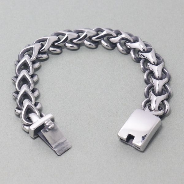 

21cm*15mm jewelry silver 316l stainless steel bracelet bangle casting black oil bracele cuban curb chains for male accessory