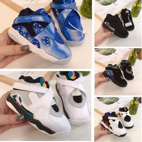 

baby 8s black cats кроссовки разведенные дети баскетбол обувь 8 детей большой мальчик девушка тренеров новая детская обувь 6c-3y