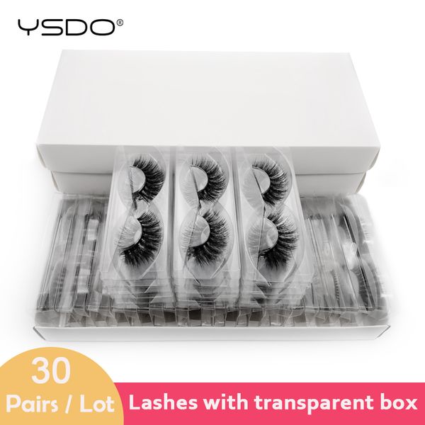 

ysdo 30 pairs eyelashes wholesale hand made mink eyelashes 3d mink hair lashes natural lashes makeup 3d volume false