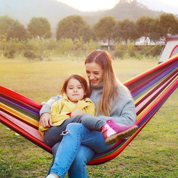 

promotion single/double 190x150cm garden swings outdoor camping hammock hanging chair bed camping hanging bed garden
