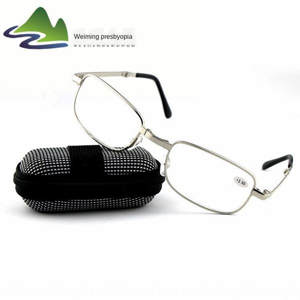 

portable zipper bag belt box zipper bag presbyopic hd resin folding presbyopic glasses folding glasses price, Silver