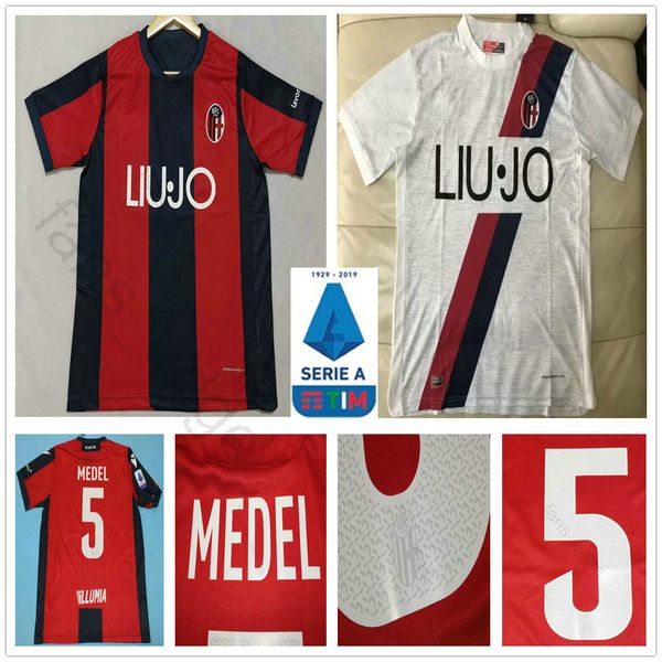 

2019 2020 110th anniversary bologna soccer jerseys home away orsolini soriano sansone skov olsen limited edition red white football shirts, Black;yellow