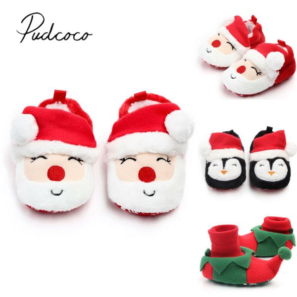 

2019 детские ходунки первая baby girl boy против скольжения носки мультфильм новорожденные тапочка обувь санта-клаус нечеткие мягкие ботинки