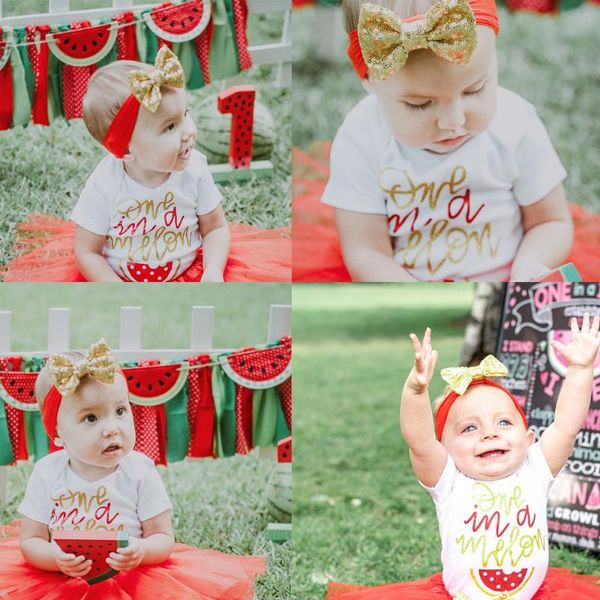 

one in a melon outfit watermelon 1st birthday watermelon theme baby girl 1st birthday cake smash baby tutu without glitter, Red;yellow