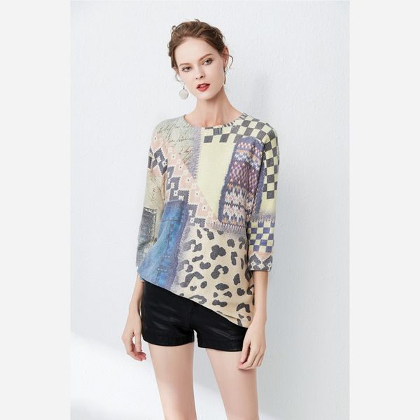 

runway designer o-neck hit color knitted sweater and pullovers fashion thick leopard print loose casual oversize jumper, White;black