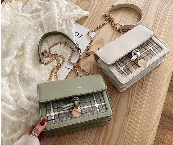 

New Chain Small Square Wild Designer Female Bag 2020 Fashion Simple One Shoulder Messenger Bag Mobile Phone Bag Free Shipping