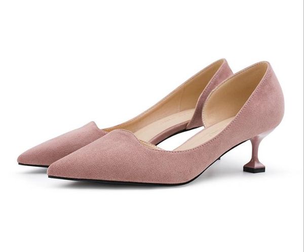 

new women's high heels pumps bride party thick heel round toe leather high heel shoes for office lady women, Black